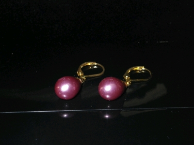 Gold Tone Pearl Earrings