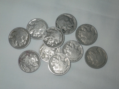 10 Buffalo Nickels 1920 to 1937