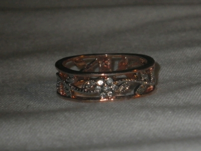 Rose Gold Tone Floral Open Design Ring Size 8.5