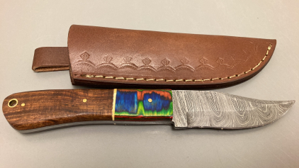 Fixed Blade Damascus Knife With Sheath