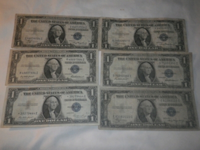 (6) 1935 1 Dollar Certificates