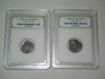 2 Roman Silver Coins from 250 AD