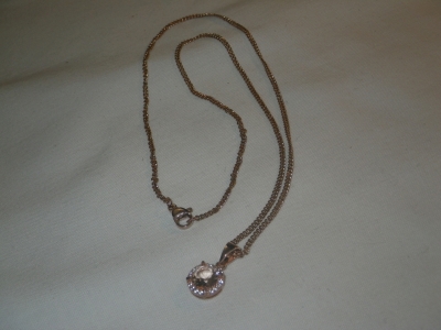 Rose Gold Tone Necklace and Pendant - 18 inches