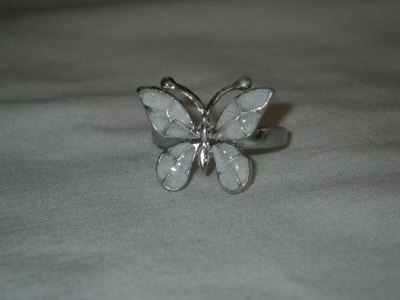 Fire Opal Butterfly Ring Size 8