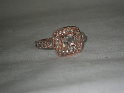 Rose Gold Tone Engagement Ring Size 7