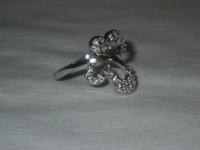 Silver-Toned Designer Butterfly Ring Size 8