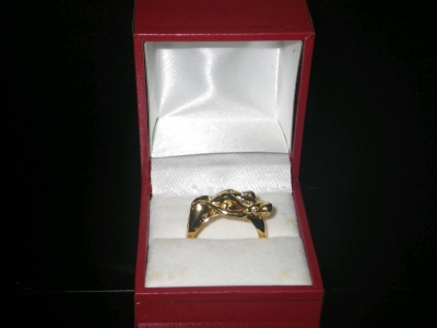 Gold Tone Lovers Ring Size 6.5