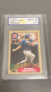 Graded 1987 Topps Rafael Palmeiro Rookie Card