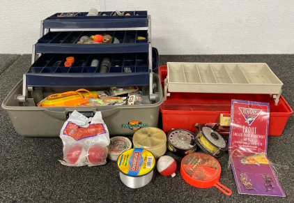 (2) Tackle Boxes with Large Assortment of Fishing Tackle