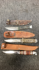 (3) Vintage Knives With Sheaths