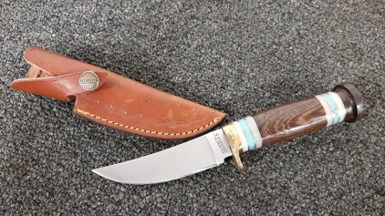 Marble's Custom Knife With Stone Inlay Handle