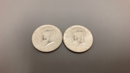 (2) 1964 90% Silver Half Dollar Coins&mdash; Verified Authentic