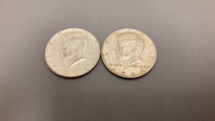 (2) 1964 90% Silver Half Dollar Coins&mdash; Verified Authentic