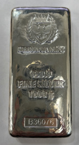 Germania Mint 1000 Grams 999.9 Fine Silver Bar