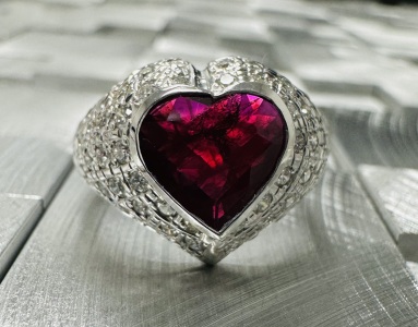 $14,350 Value, 14K Gold GIA Ruby & Diamond Ring