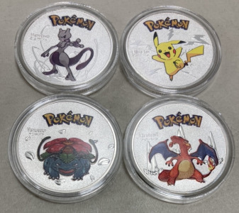 (4) Pokémon Collectable Coins