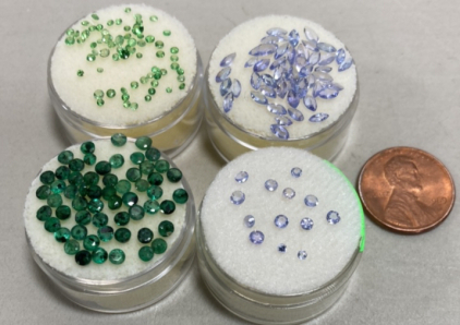 Various Cut And Faceted Precious Gemstones Round, Football