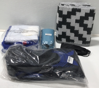 Blow up Tube- Beach Blanket-Gray&White Mat- Diving Shoes