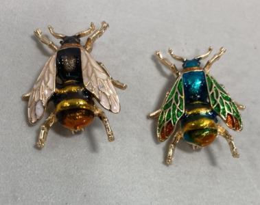 (2) Beautiful Bumblebee Broach Pins