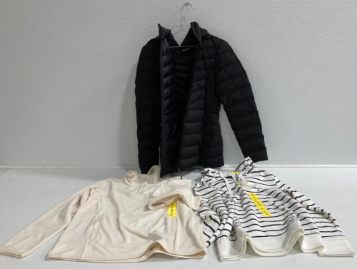 COSTCO CLOTHING - NEW 32 Degree Heat Jacket, 32 Degree Heat Sweater, Nautica Stripe Sweater