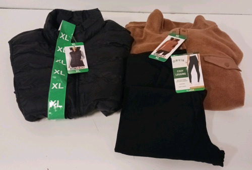 COSTCO CLOTHING - NEW Fleece Pull Over, Puff Vest And Cozy Leggings