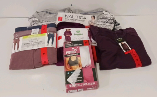 COSTCO CLOTHING - NEW Nautica Lounge Sets, Eddie Bauer Joggers, Puma Sports Bras, And Pull Over Crew Neck