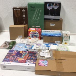 (1) Gauze Tape (1) Dish Cloths (1) Ashtray (1) Cooling Towel (1) Remember The 90s Puzzle (1) Picture Frames (1) Coffee Bar Organizer (1) Double Insulated Wine Glass (1) Gin Glasses (1) Wrap Dispenser and More Home Goods