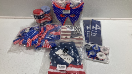 4th of July: Masks, Garden Flags, Bows, Ribbon, Youth Shorts