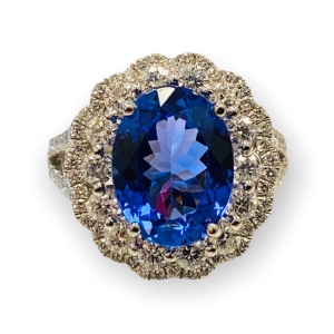 $17,100 Value, Platinum Tanzanite and Diamond Ring