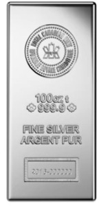 100 oz Royal Canadian Mint Silver Bar