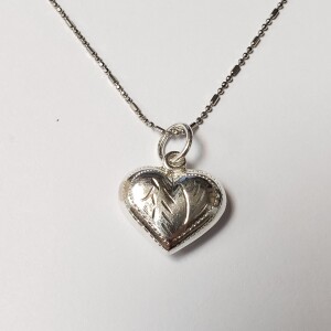 $120 Silver Heart 20" Necklace