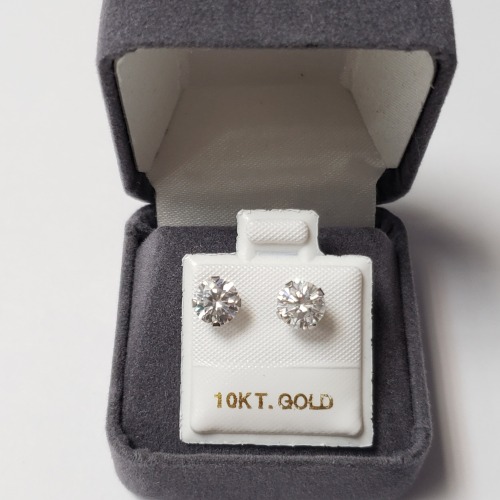 $1110 10K White Moissanite (1.52ct) Earrings