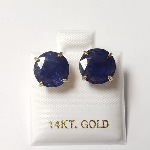 $1400 14K Blue Sapphire(6.2ct) Earrings