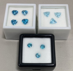 Various Cut And Faceted Precious Gemstones&hellip; Blue Topaz, Blue Cubic Zirconia