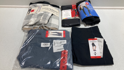 COSTCO CLOTHING - NEW Women&rsquo;s Clothes From Costco Size Medium: Pack of 2 Lounge Pants, Faux Leather Black Leggings, Pack of 2 Black Leggings, Blue Grey Joggers, Black Bike Shorts