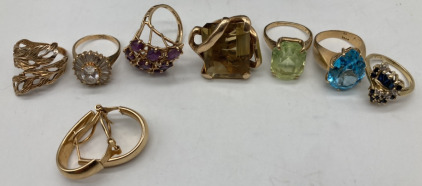 51.9G 14K Gold Rings & Earring