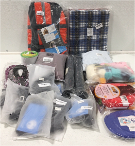 (1) 2-pack Pet Blanket (1) Dog Life Jacket (2) Leashes (1) Cat Training Tape (2) Silicone Pet Mats (7) 2-pack Pet Seatbelts (1) Dog Vest (1) Bundle Of Dog Chew Toys and More