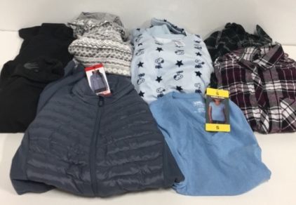 COSTCO CLOTHING - NEW (2) Pairs Of Felina Yoga Pants (1) Nautica Pajamas Set (1) Peanuts Charlie Brown Pajamas Set (1) 32 Heat Womens Coat (1) Kirkland Woman&rsquo;s Crew Neck (2) Well worn Flannel Shirts
