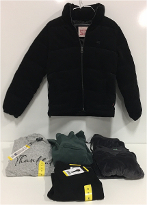COSTCO CLOTHING - NEW (1) Levi&rsquo;s Strauss Corduroy Womens Coat (2) Buffalo David Bitton Print Long Sleeve Shirts (1) Dalia Mid Rise Dress Pants (1) 32 Heat Womens Sweater (1) Honeydew Womens Pajamas