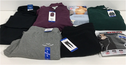 COSTCO CLOTHING - NEW (1) Pair Of Jockey Yoga Pants (1) Orvis Womens Sweater (2) Felina Side Smoothing Bras (1) Pair Of Lazypants Sweats (1) Marc New York Sweats (2) 32 Heat Long Sleeve shirts (1) Jessica Simpson Green Sweater