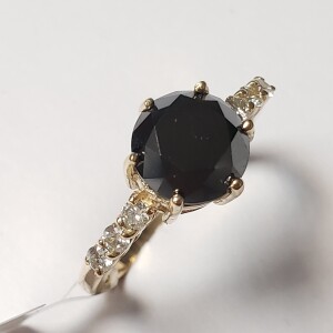 $3385 10K Black Diamond(2.4ct) Diamond(0.2ct) Ring