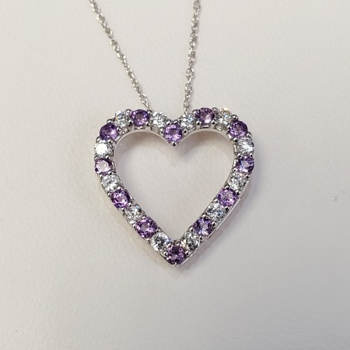 $100 Silver Amethyst CZ Necklace