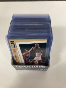 Box of sports cards