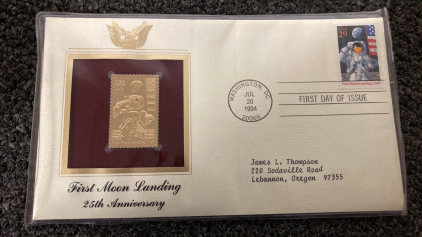 First Moon Landing 25th Anniversary Gold Stamp