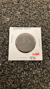 1854 Rare Large Cent Coin