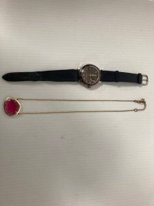 Rolex watch and necklace