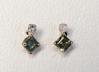 $500 10K Tourmaline(0.44ct) Diamond(0.06ct) Earrings