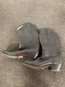 Black Leather Cowgirl Boots