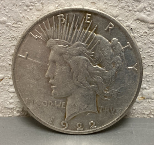 1922 Silver Peace Dollar-Verified Authentic