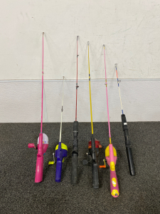 (6) Mini Fishing Poles